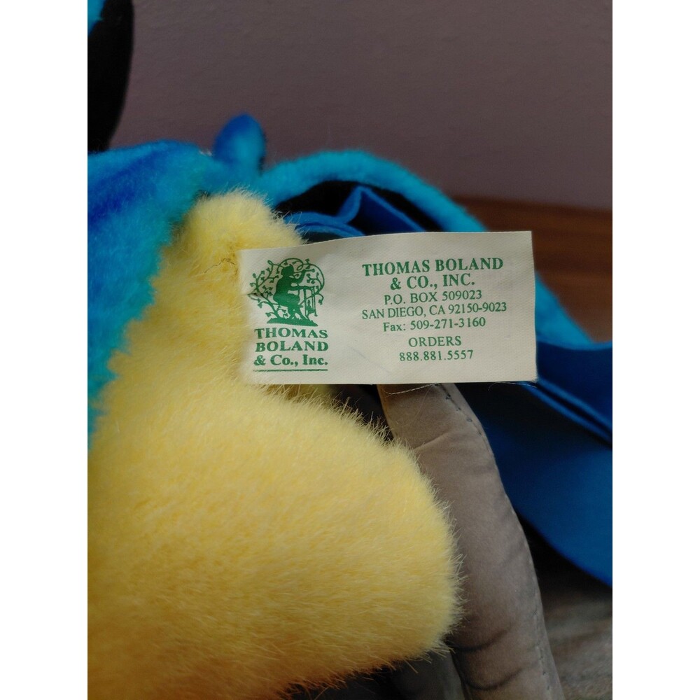Vtg 2000 Hansa Thomas Boland Co Blue Macaw Parrot Plush Stuffed Animal - Picture 7 of 9